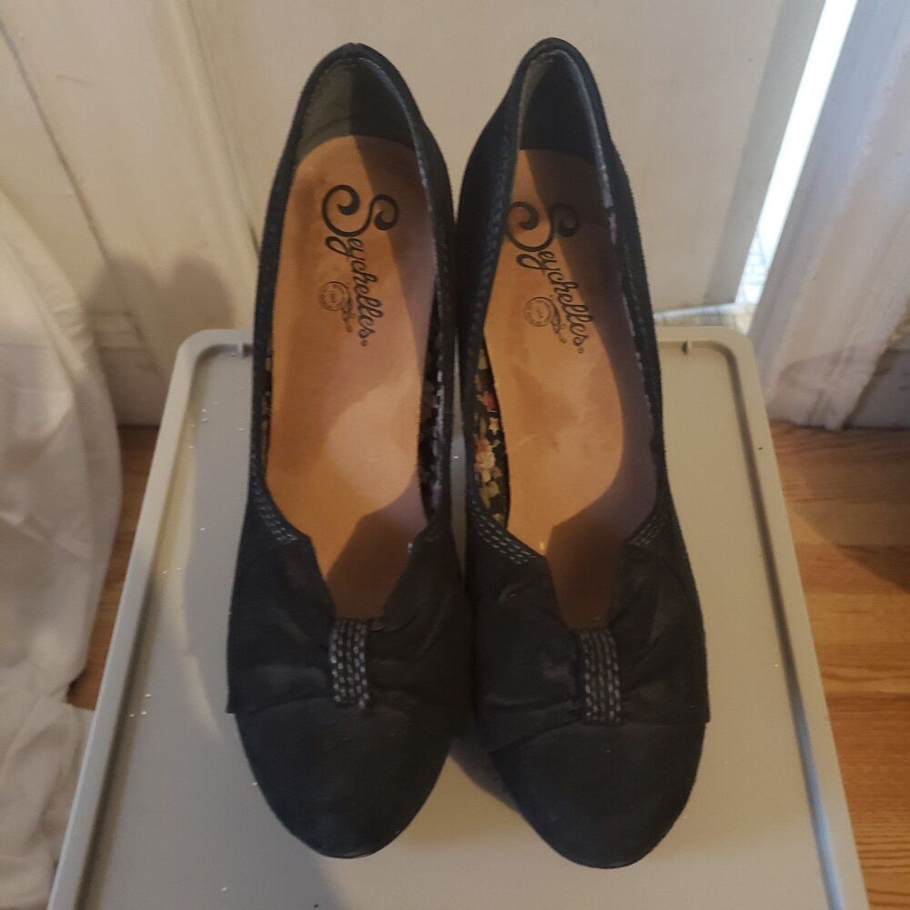 Seychelles Women's BLACK Ampersand Platform Pump Size 6.5 Great Condition!